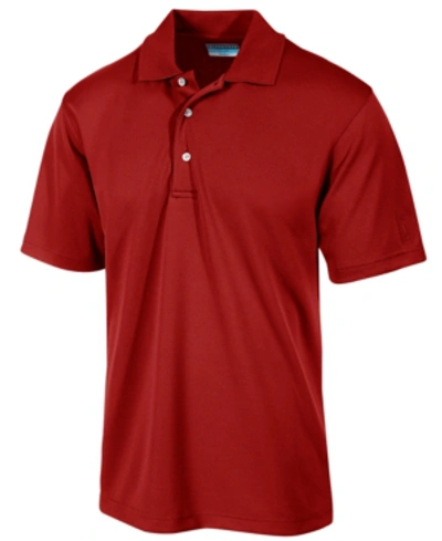 Pga Tour Men's Airflux Solid Mesh Short Sleeve Golf Polo Shirt In Chili Pepper