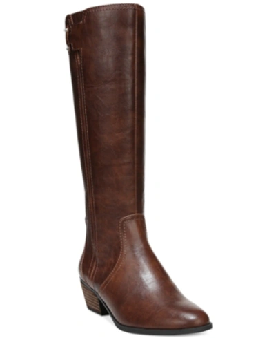 Dr. Scholl's Women's Brilliance Wide-calf Tall Boots Women's Shoes In Whiskey