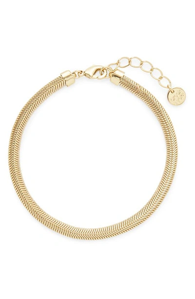Brook & York Izzy Herringbone Chain Bracelet In Gold