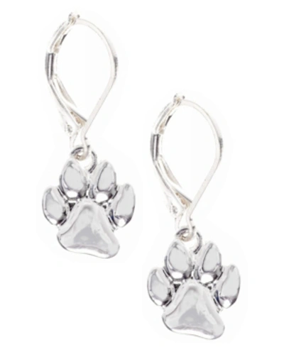 Pet Friends Jewelry Paw Drop Earring In Silver-tone