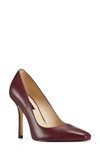 Nine West Arley Pointed Toe Pump In Merlot Leather