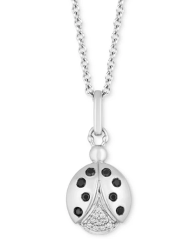 Hallmark Diamonds Tokens By  Ladybug Luck Pendant (1/10 Ct. T.w.) In Sterling Silver, 16" + 2" Extend