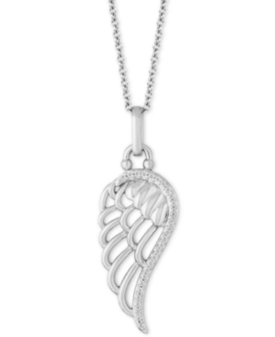 Hallmark Diamonds Tokens By  Angel Wing Blessings Pendant (1/10 Ct. T.w.) In Sterling Silver, 16" + 2