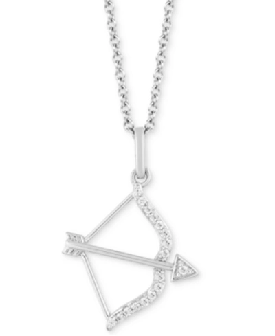 Hallmark Diamonds Tokens By  Bow & Arrow Strength Pendant (1/10 Ct. T.w.) In Sterling Silver, 16" + 2
