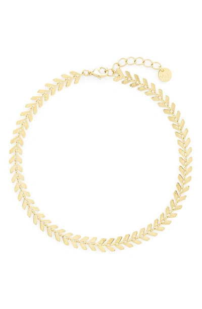 Brook & York Brynn Chevron Chain Anklet In Gold