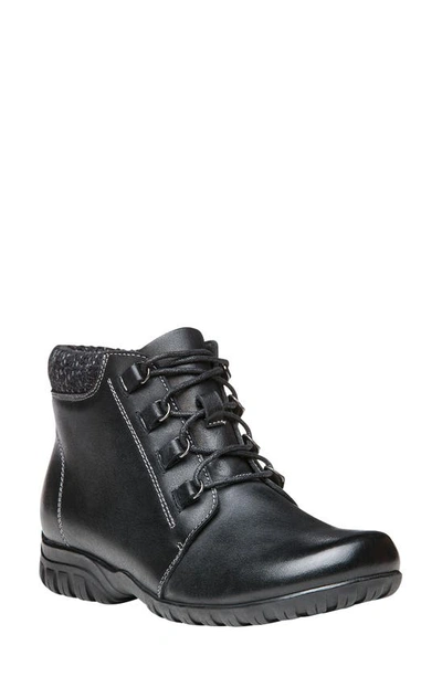 Propét Delaney Water Resistant Bootie In Black Leather
