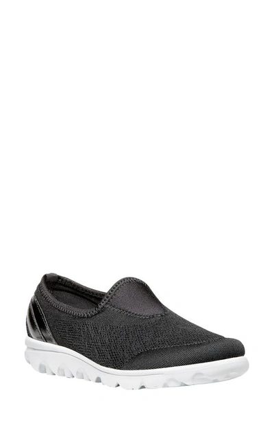 Propét Travelactiv Slip-on Sneaker In Black Fabric