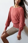 Free People Fp Movement Sky High One-shoulder Long Sleeve Top In Autumn Spice