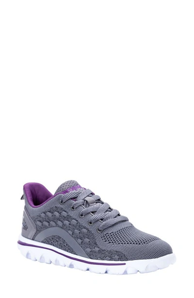 Propét Women's Travelactiv Axial Sneakers Women's Shoes In Grey/ Purple Fabric