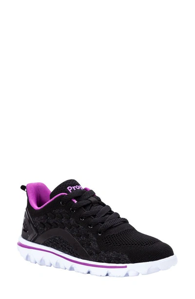 Propét Women's Travelactiv Axial Sneakers Women's Shoes In Black/purple