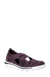 Propét Travelactiv Avid Slip-on Sneaker In Black/ Berry Fabric