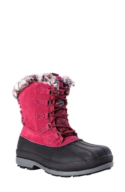 Propét Women's Lumi Tall Lace Water Resistant Cold Weather Boots Women's Shoes In Pink