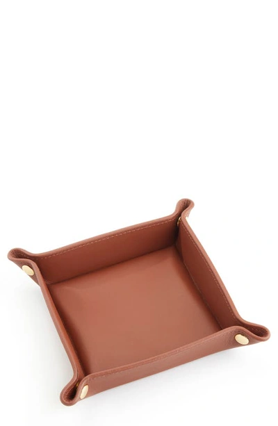 Royce Catchall Leather Valet Tray In Tan