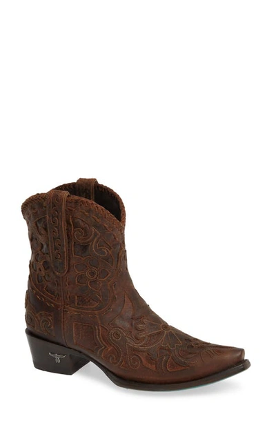 Lane Boots Robin Western Boot In Dark Brown Leather