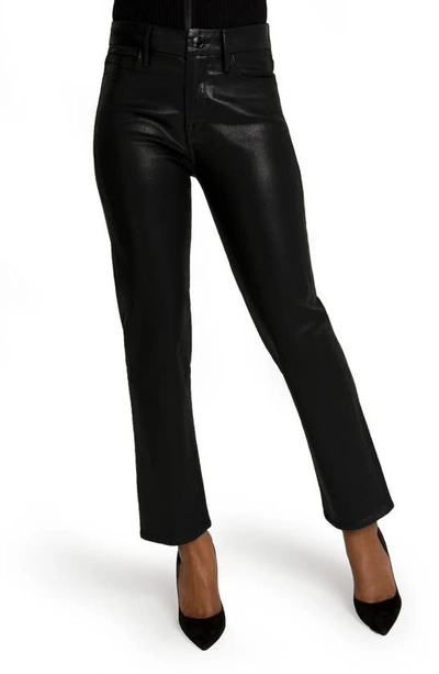 Good American Good Straight Coated Jeans In Black