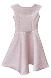 Un Deux Trois Kids' Girl's Jacquard V-back Dress In Pink