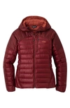 Outdoor Research Helium 800 Fill Power Down Hooded Jacket In Madder