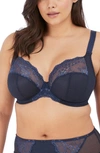 Elomi Full Figure Charley Stretch Lace Bra El4382, Online Only In Navy