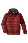 Outdoor Research Helium Water Resistant Hooded 800 Fill Down Jacket In Madder