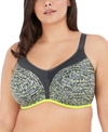 Elomi Women's Full Figure Energise Underwire Sports Bra In Lime Twist