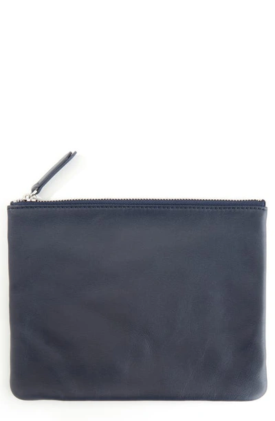 Royce Leather Travel Pouch In Navy Blue