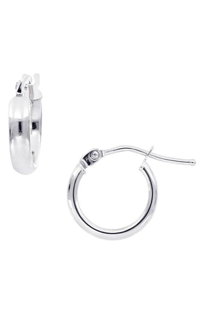 Bony Levy 14k Gold Beveled Edge Huggie Hoop Earrings In White Gold