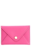 Royce Leather Envelope Card Holder In Pink