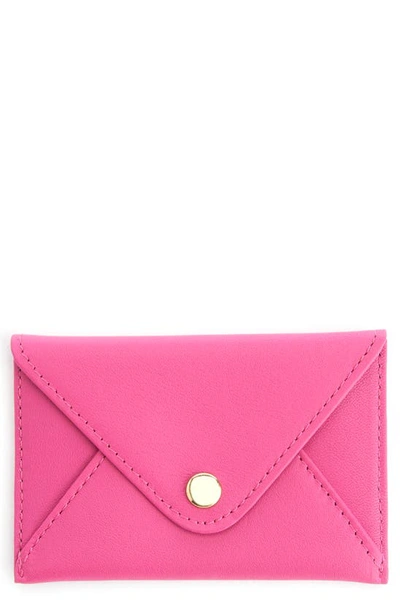 Royce Leather Envelope Card Holder In Pink