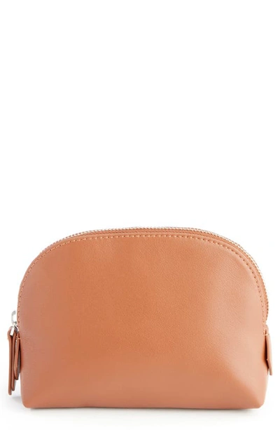 Royce Compact Cosmetics Bag In Tan