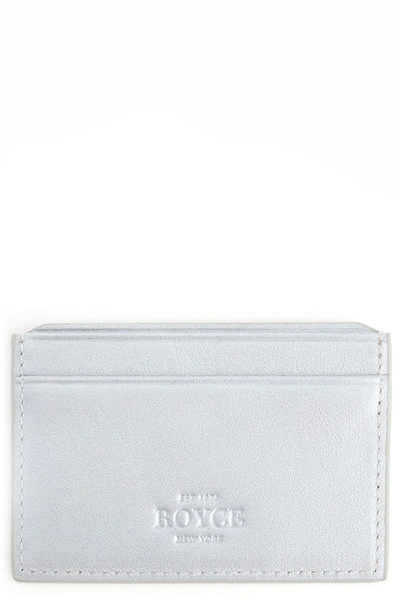 Royce Rfid Leather Card Case In Silver