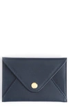 Royce Leather Envelope Card Holder In Navy Blue