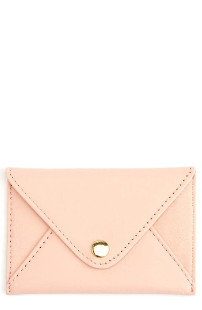 Royce Leather Envelope Card Holder In Light Pink