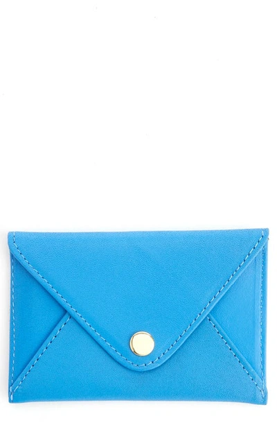 Royce Leather Envelope Card Holder In Light Blue