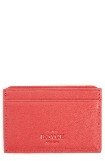 Royce Rfid Leather Card Case In Red