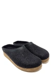 Haflinger Grizzly Clog Slipper In Charcoal