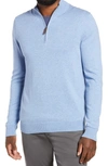 Nordstrom Men's Shop Half Zip Cotton & Cashmere Pullover In Blue Grapemist Heather