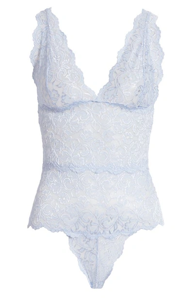 Oh La La Cheri Women's Galloon Lace Soft Lingerie Teddy In Brunnera Blue