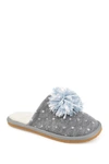 Journee Collection Journee Stardust Pompom Slipper In Grey