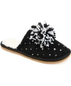 Journee Collection Journee Stardust Pompom Slipper In Black