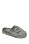 Journee Collection Cozey Faux Fur Slipper In Gray