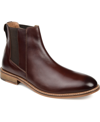 Thomas & Vine Men's Corbin Wide Width Plain Toe Chelsea Boot In Brown