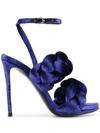 Marco De Vincenzo Blue Velvet Braided Strap 120 Sandals