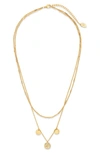 Sterling Forever Polaris Pendant Layered Necklace In Gold