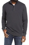 Travismathew Cloud 2.0 Quarter Zip Pullover In Heather Dark Grey