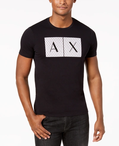 Ax Armani Exchange Men's Foundation Triangulation T-shirt In Black