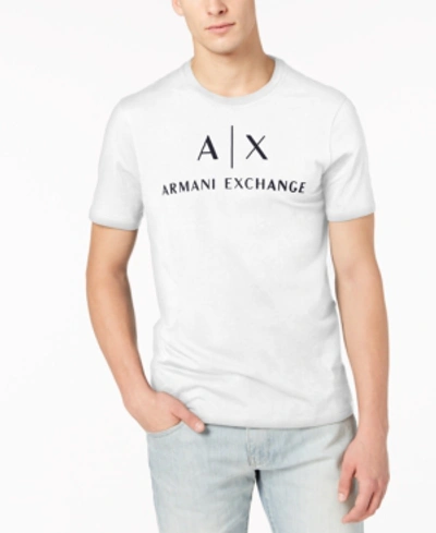 Ax Armani Exchange Men's Graphic-print Logo T-shirt In White With Black Text  | ModeSens