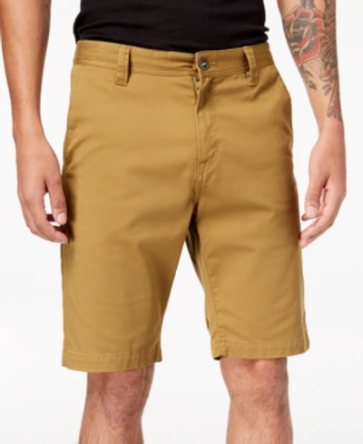 Volcom Men's Frickin Chino Elastic Waist Shorts In Dark Khaki