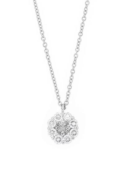 Bony Levy Mika Mixed Diamond Round Pendant Necklace In White Gold