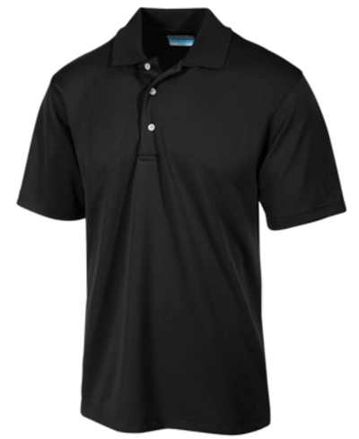 Pga Tour Men's Big And Tall Airflux Solid Golf Polo Shirt In Caviar Black