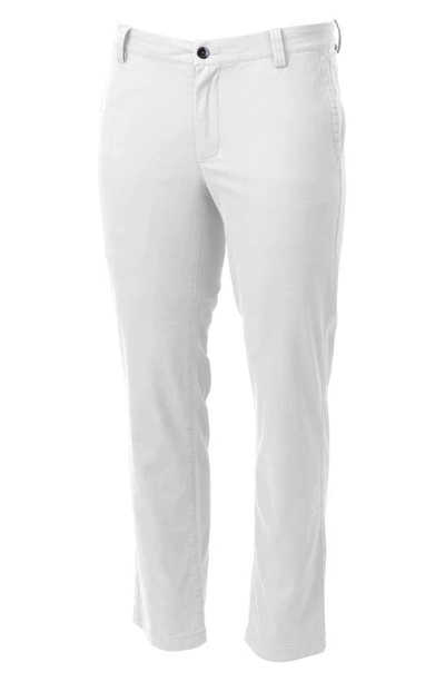 Cutter & Buck Voyager Classic Fit Stretch Cotton Chinos In White